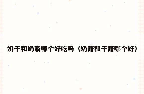奶干和奶酪哪个好吃吗(奶酪和干酪哪个好)