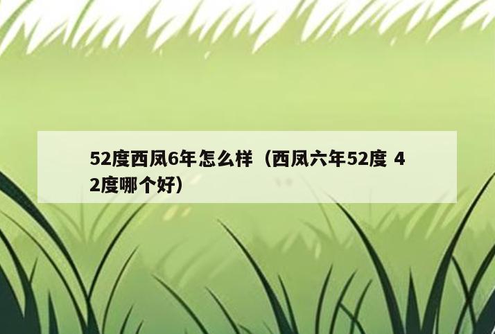 52度西凤6年怎么样(西凤六年52度 42度哪个好)