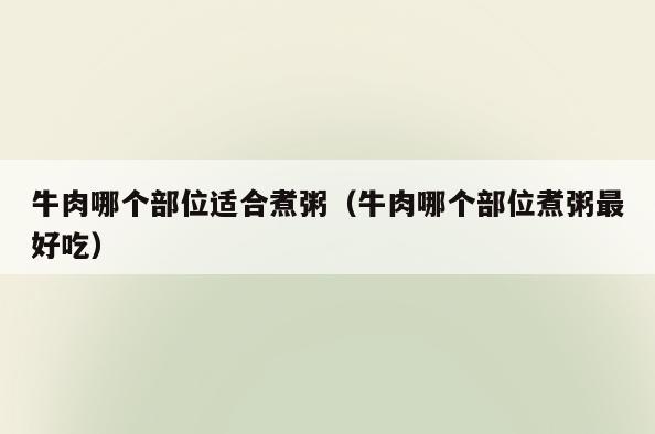 牛肉哪个部位适合煮粥(牛肉哪个部位煮粥最好吃)
