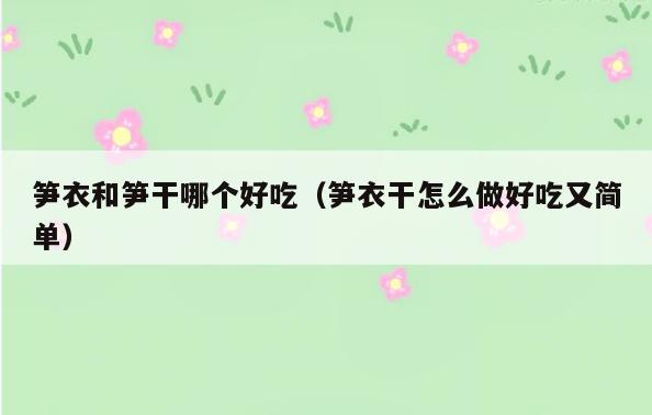 笋衣和笋干哪个好吃(笋衣干怎么做好吃又简单)