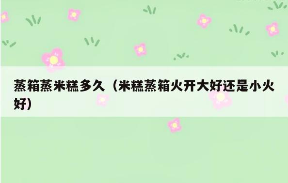 蒸箱蒸米糕多久(米糕蒸箱火开大好还是小火好)