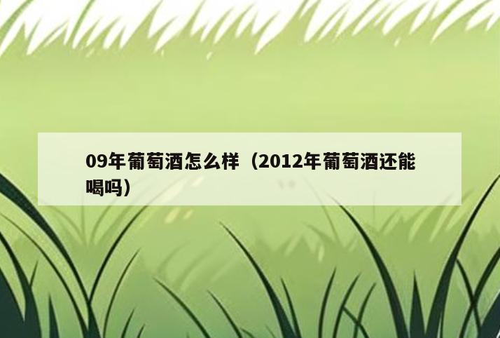 09年葡萄酒怎么样(2012年葡萄酒还能喝吗)