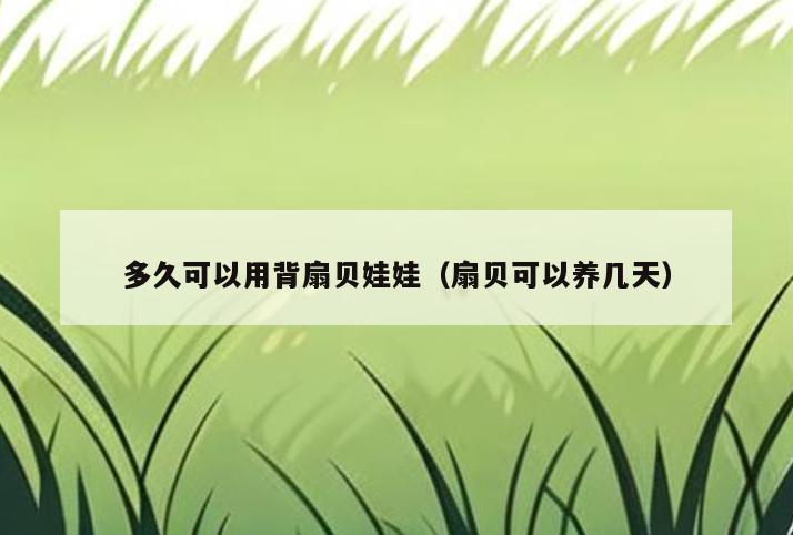 多久可以用背扇贝娃娃(扇贝可以养几天)
