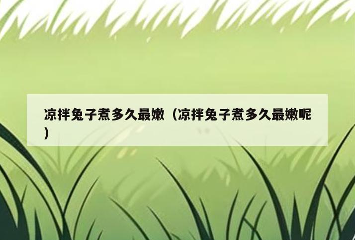 凉拌兔子煮多久最嫩(凉拌兔子煮多久最嫩呢)