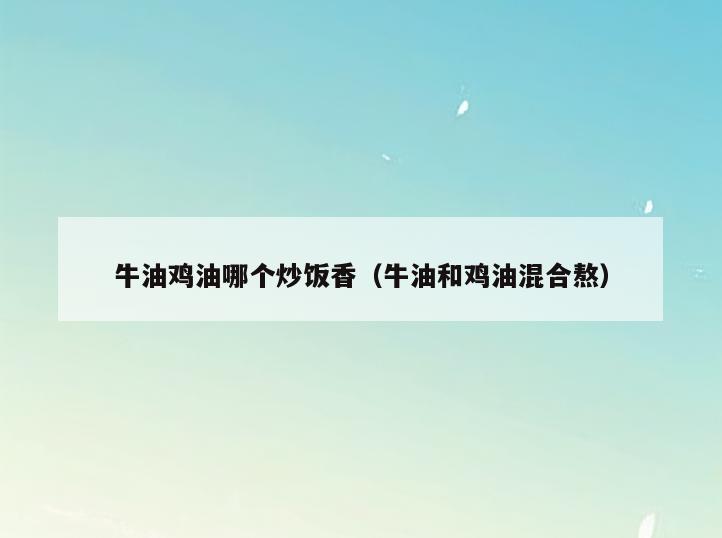 牛油鸡油哪个炒饭香(牛油和鸡油混合熬)