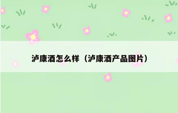 泸康酒怎么样(泸康酒产品图片)