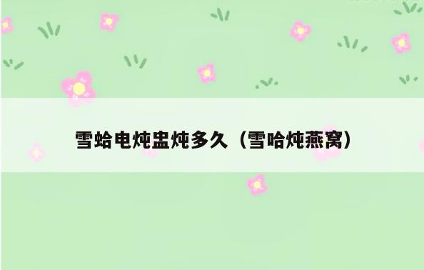 雪蛤电炖盅炖多久(雪哈炖燕窝)