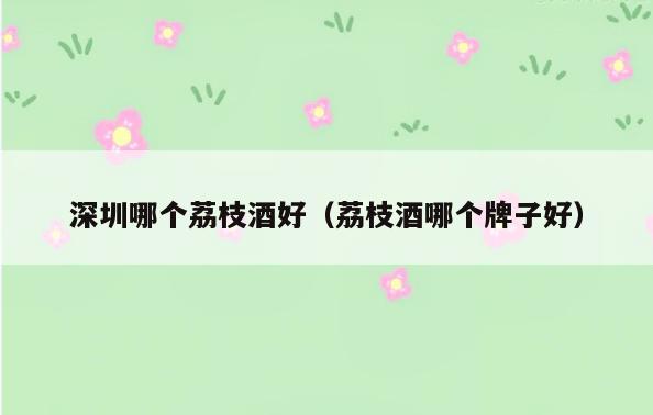 深圳哪个荔枝酒好(荔枝酒哪个牌子好)