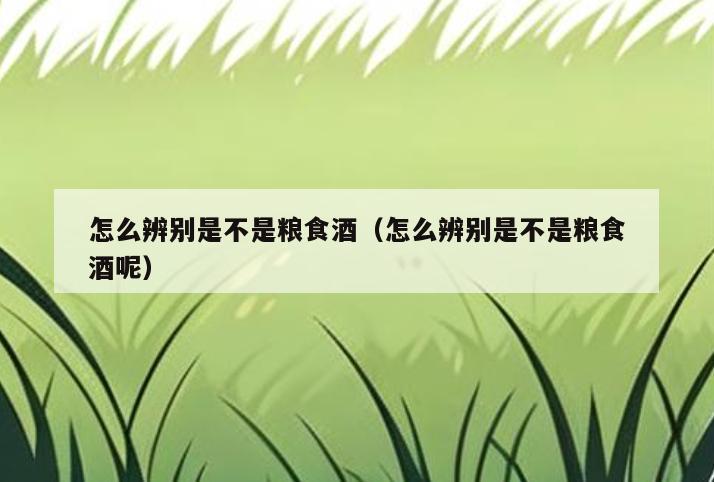 怎么辨别是不是粮食酒(怎么辨别是不是粮食酒呢)