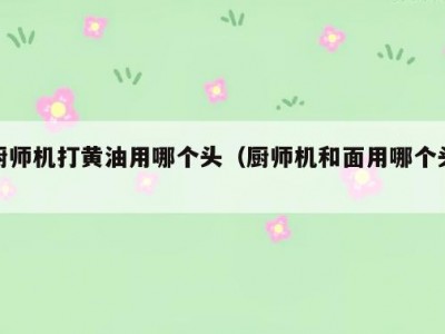 厨师机打黄油用哪个头（厨师机和面用哪个头）