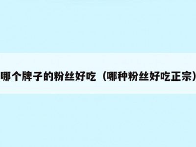 哪个牌子的粉丝好吃（哪种粉丝好吃正宗）