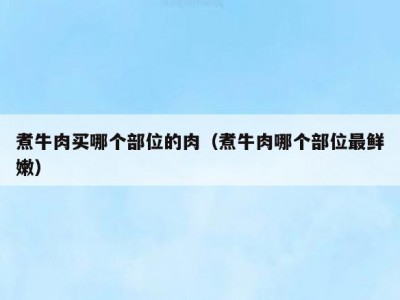 煮牛肉买哪个部位的肉（煮牛肉哪个部位最鲜嫩）