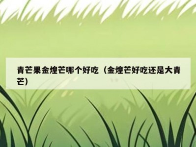 青芒果金煌芒哪个好吃（金煌芒好吃还是大青芒）