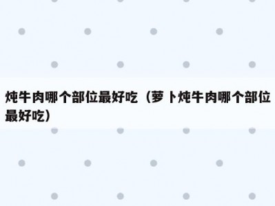 炖牛肉哪个部位最好吃（萝卜炖牛肉哪个部位最好吃）