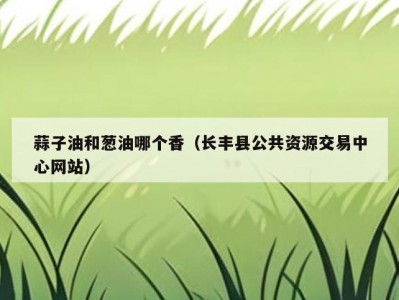 蒜子油和葱油哪个香（长丰县公共资源交易中心网站）