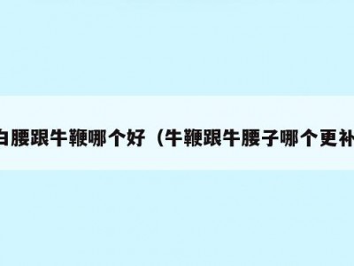 白腰跟牛鞭哪个好（牛鞭跟牛腰子哪个更补）
