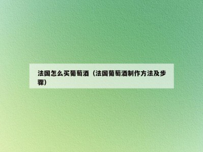 法国怎么买葡萄酒（法国葡萄酒制作方法及步骤）