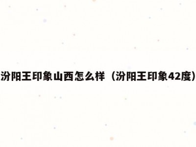 汾阳王印象山西怎么样（汾阳王印象42度）