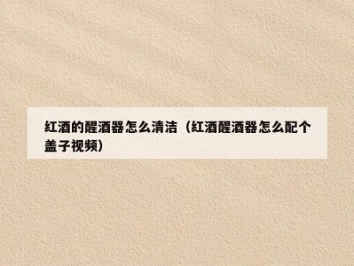 红酒的醒酒器怎么清洁（红酒醒酒器怎么配个盖子视频）