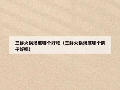 三鲜火锅汤底哪个好吃（三鲜火锅汤底哪个牌子好喝）