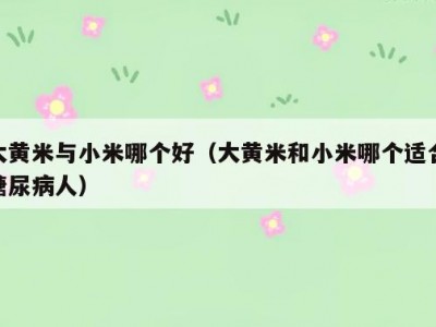 大黄米与小米哪个好（大黄米和小米哪个适合糖尿病人）