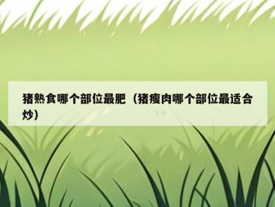 猪熟食哪个部位最肥（猪瘦肉哪个部位最适合炒）