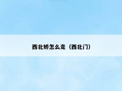 西北娇怎么走（西北门）