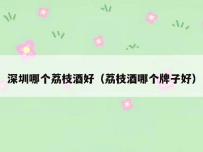 深圳哪个荔枝酒好（荔枝酒哪个牌子好）