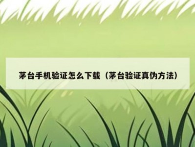 茅台手机验证怎么下载（茅台验证真伪方法）