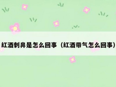 红酒刺鼻是怎么回事（红酒带气怎么回事）