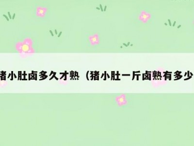 猪小肚卤多久才熟（猪小肚一斤卤熟有多少）