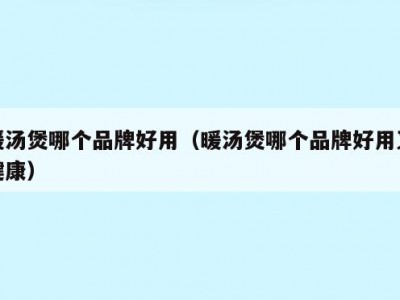 暖汤煲哪个品牌好用（暖汤煲哪个品牌好用又健康）