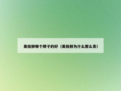 美极鲜哪个牌子的好（美极鲜为什么那么贵）