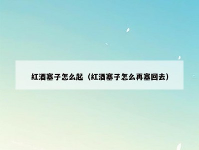红酒塞子怎么起（红酒塞子怎么再塞回去）