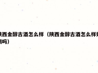 陕西金醇古酒怎么样（陕西金醇古酒怎么样好喝吗）