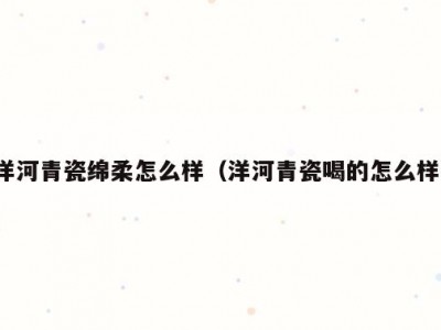 洋河青瓷绵柔怎么样（洋河青瓷喝的怎么样）
