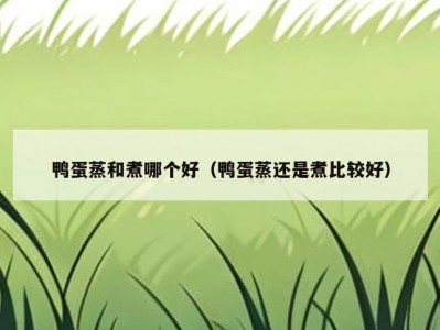 鸭蛋蒸和煮哪个好（鸭蛋蒸还是煮比较好）