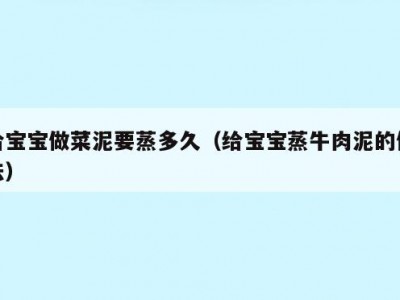 给宝宝做菜泥要蒸多久（给宝宝蒸牛肉泥的做法）
