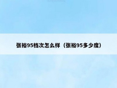 张裕95档次怎么样（张裕95多少度）