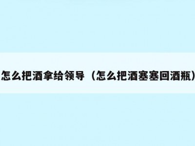 怎么把酒拿给领导（怎么把酒塞塞回酒瓶）