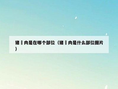 猪踭肉是在哪个部位（猪踭肉是什么部位图片）