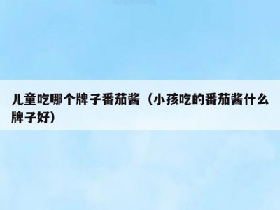 儿童吃哪个牌子番茄酱（小孩吃的番茄酱什么牌子好）