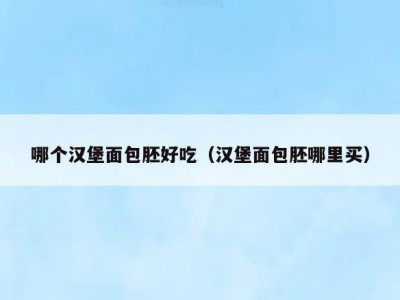 哪个汉堡面包胚好吃（汉堡面包胚哪里买）