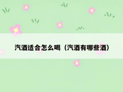 汽酒适合怎么喝（汽酒有哪些酒）