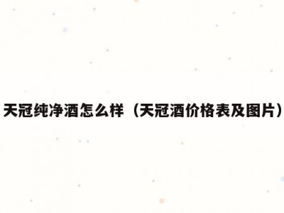 天冠纯净酒怎么样（天冠酒价格表及图片）