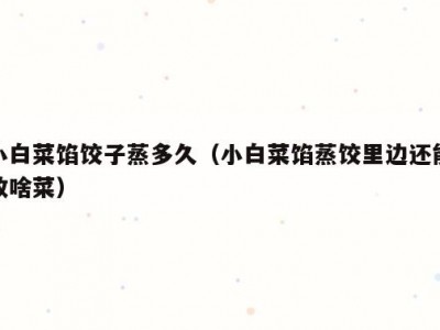 小白菜馅饺子蒸多久（小白菜馅蒸饺里边还能放啥菜）
