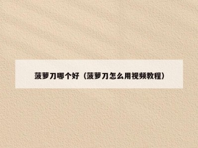 菠萝刀哪个好（菠萝刀怎么用视频教程）