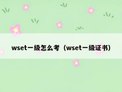 wset一级怎么考（wset一级证书）