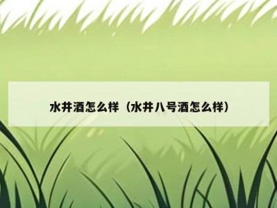 水井酒怎么样（水井八号酒怎么样）