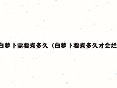 白萝卜需要煮多久（白萝卜要煮多久才会烂）